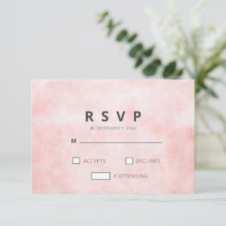 Cartão RSVP Casamento Minimalista Limpo de Pessegueira Moderna