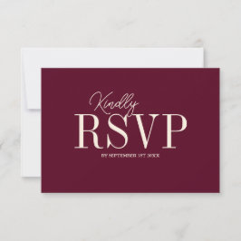 Cartão RSVP Casamento Minimalista Marrom Elegante