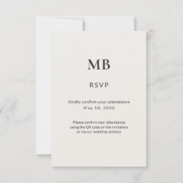 Cartão RSVP Casamento Minimalista Micro Moderno