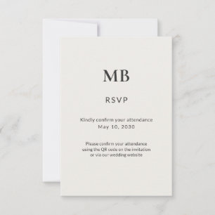 Cartão RSVP Casamento Minimalista Micro Moderno