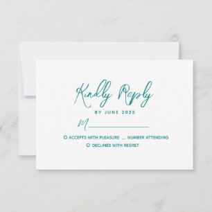 Cartão RSVP Casamento Minimalista Moderno