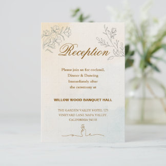 Cartão RSVP Casamento Minimalista Moderno com Arte de Linha