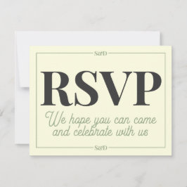 Cartão RSVP Casamento Minimalista Moderno Editável