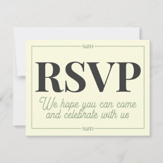 Cartão RSVP Casamento Minimalista Moderno Editável