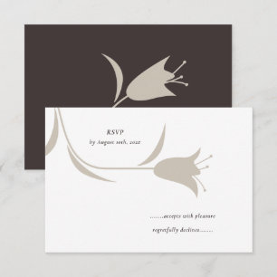 Cartão RSVP Casamento Minimalista Moderno Floral Neutro em G