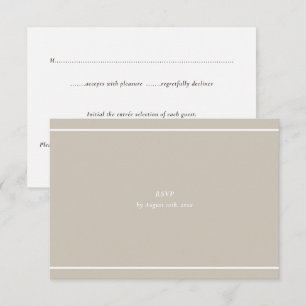 Cartão RSVP Casamento Minimalista Moderno Floral Neutro Grei