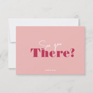 Cartão RSVP Casamento Minimalista Moderno Viva Magenta