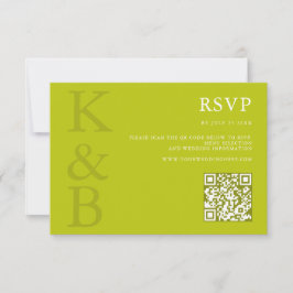 Cartão RSVP Casamento Minimalista Monograma Cartuxa Moderna