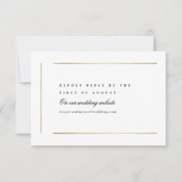 Cartão RSVP Casamento Minimalista Preto e Branco Elegante Mode