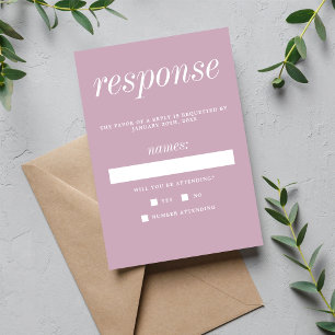 Cartão RSVP Casamento Minimalista Puro e Puro Verdadeiro 2