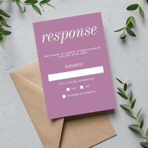 Cartão RSVP Casamento Minimalista Puro e Puro Verdadeiro 2