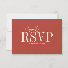 Cartão RSVP Casamento Minimalista Rústico Elegante