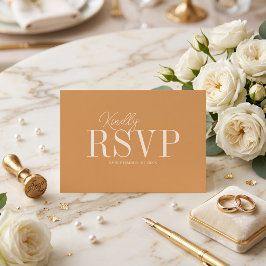 Cartão RSVP Casamento Minimalista Rústico Elegante