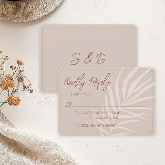 Cartão RSVP Casamento Minimalista Terracotta Boho (Boho Terracotta RSVP Cards)