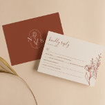 Cartão RSVP Casamento Minimalista Terracotta Queimou Orange Bo<br><div class="desc">Mínima Terracotta Queimou Cartão RSVP de Casamento Laranja Laranja. Monograma atrás.</div>