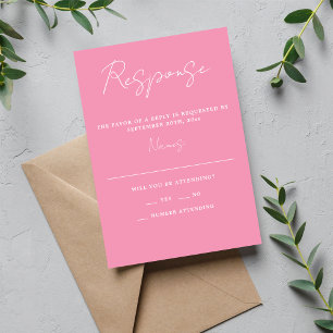 Cartão RSVP Casamento Mínimo de Balé de Script Simplicity 3 Ve