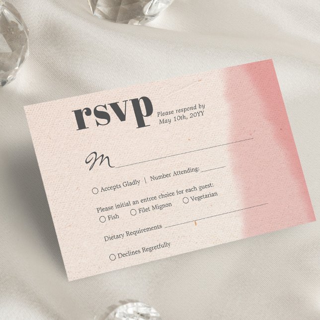 Cartão RSVP Casamento Mínimo de Blush & Bloom Bold Script (Criador carregado)