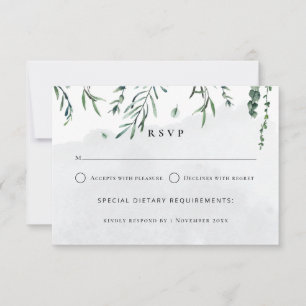 Cartão RSVP Casamento Mínimo de Folga de Cores de Água