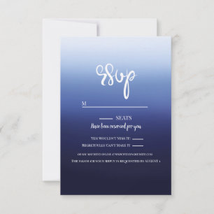 Cartão RSVP Casamento Mínimo de Praia do Sea Ocean Blue