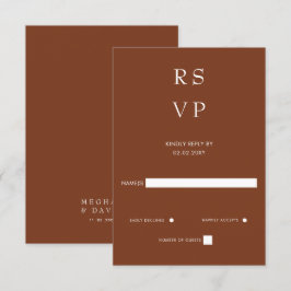Cartão RSVP Casamento Mínimo e Simples de Terracotta