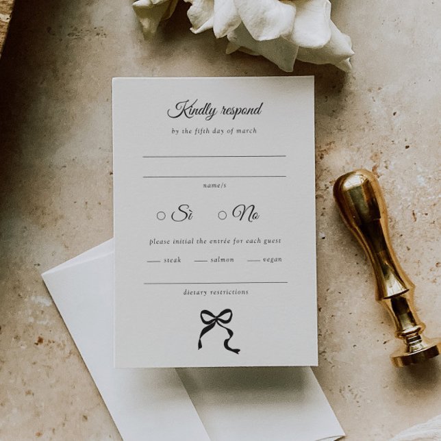 Cartão RSVP Casamento Mínimo Elegante de Arcos (Criador carregado)