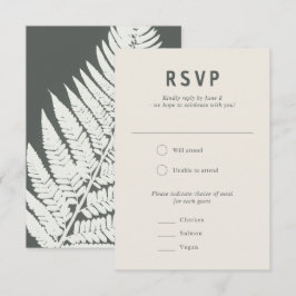 Cartão RSVP Casamento Mínimo Moderno da Floresta Botânica Fern