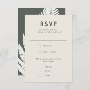 Cartão RSVP Casamento Mínimo Moderno da Floresta Botânica Fern
