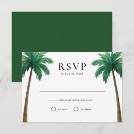 Cartão RSVP Casamento Mínimo na Praia de Palmeiras da Ilha Tro