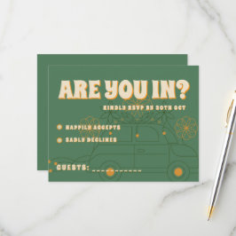 Cartão RSVP Casamento Mínimo Verde Vosvos