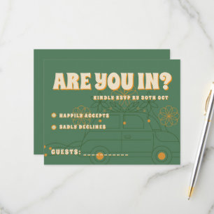 Cartão RSVP Casamento Mínimo Verde Vosvos