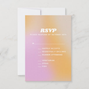 Cartão RSVP Casamento Moderno Abstrato com Gradiente Rosa Lara