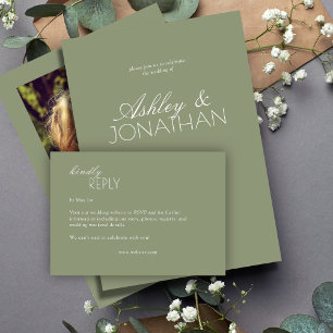 Cartão RSVP Casamento Moderno Baseado em Tipografia