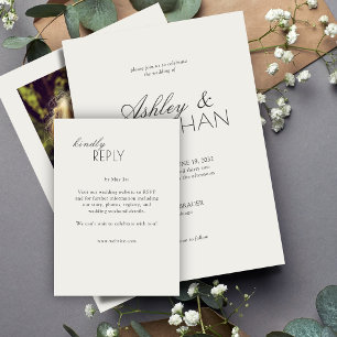 Cartão RSVP Casamento Moderno Baseado em Tipografia