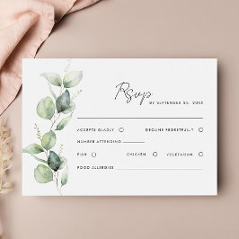Cartão RSVP Casamento Moderno com Letra de Água-forte de Eucal