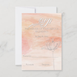 CARTÃO RSVP CASAMENTO MODERNO DA AGUARELA CORAL