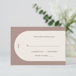 Cartão RSVP Casamento Moderno da Arch Camila Taupe