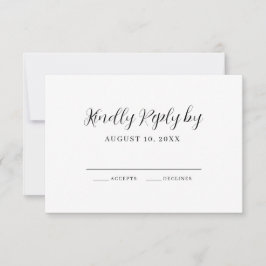 Cartão RSVP Casamento Moderno da Caligrafia Elegante