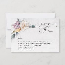 Cartão RSVP Casamento Moderno da Caligrafia Floral de Watercol