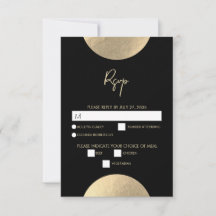 Casamento moderno de preto e Abstrato Dourado cont