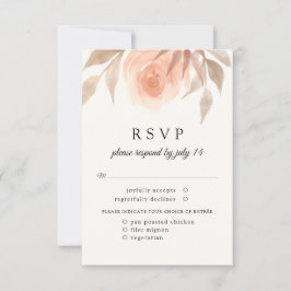 Cartão RSVP Casamento moderno de rosa de jardim de pelúcia RS