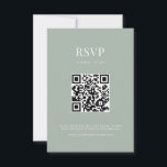 Cartão RSVP Casamento Moderno de Sage Verde Minimalista<br><div class="desc">Cartões rsvp de casamento modernos com design de tipografia minimalista em cor verde de sábio.</div>