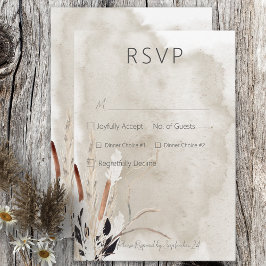 Cartão RSVP Casamento Moderno do Buquê Rustic Boho