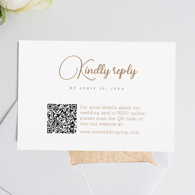 Cartão RSVP Casamento Moderno do Código QR Simples (Simplify wedding RSVPs with our QR code feature, ensuring easy and hassle-free responses.)