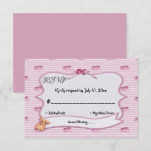 Cartão RSVP Casamento Moderno do Ornamentado de Tendy Rosa Ele