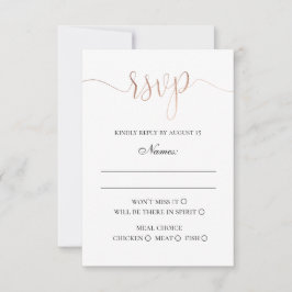 Cartão RSVP Casamento moderno dourado. Minimalista simples e e