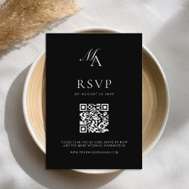 Cartão RSVP Casamento Moderno e Minimalista do Monograma Elega
