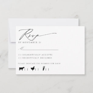 Cartão RSVP Casamento Moderno e Minimalista Elegante