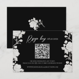 Cartão RSVP Casamento Moderno e Tendência Personalizado Rosa B
