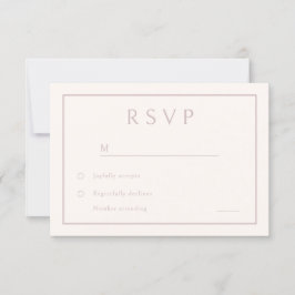 Cartão RSVP Casamento Moderno Elegante de Blush Mínimo