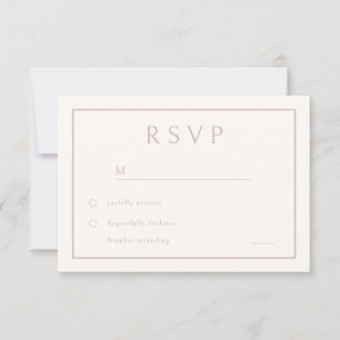 Cartão RSVP Casamento Moderno Elegante de Blush Mínimo